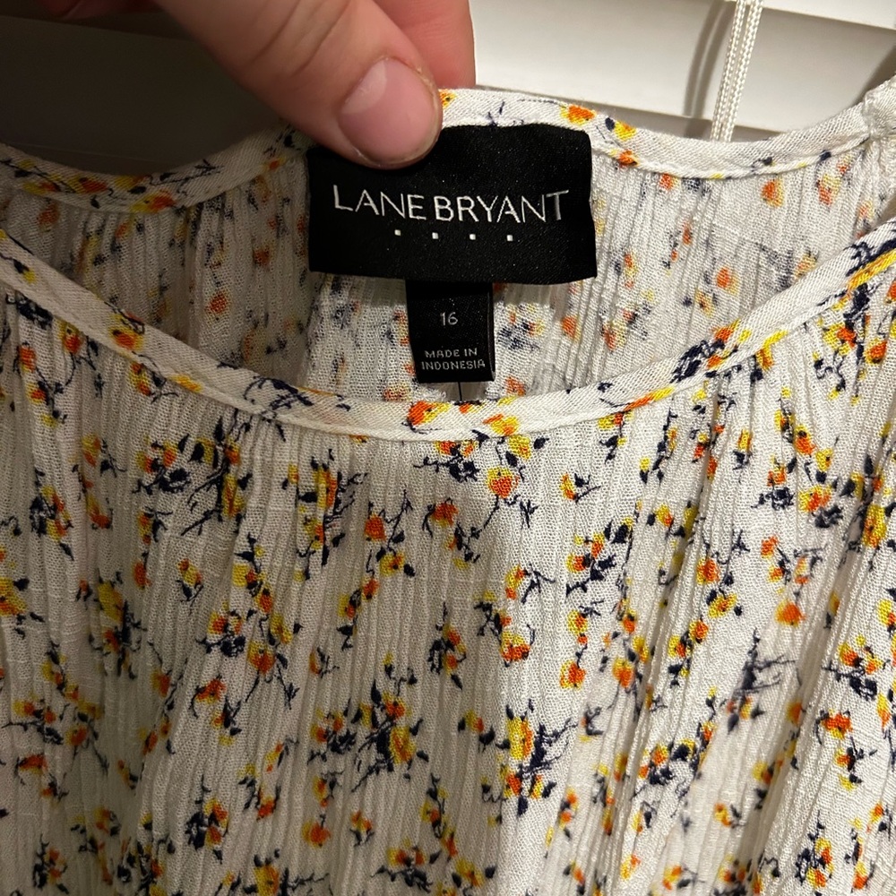 Lane Bryant Floral Blouse - White and Orange